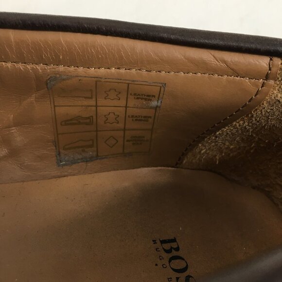 Boss Hugo Boss Portland Brown Pebbled Leather Bit Loafer Size 8 - Picture 13 of 13